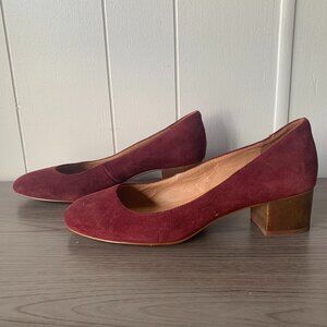 Madewell Burgundy Suede Pumps, size 9.5